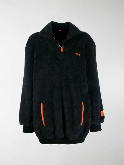 Shop Heron Preston Fire Zipped Sweatshirt In Black