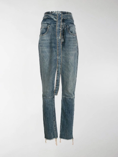 Shop Ben Taverniti Unravel Project Belted Corset Jeans In Blue