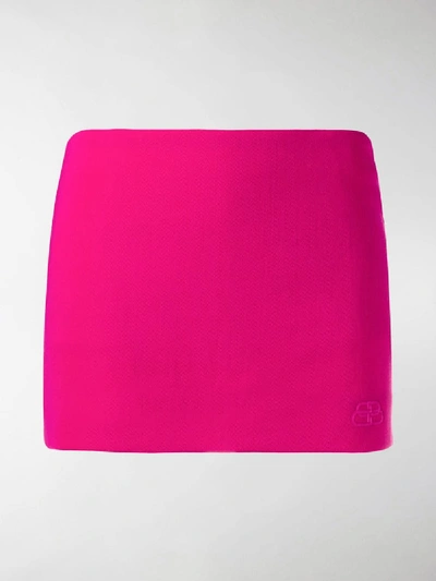 Shop Balenciaga Bb Monogram Mini Skirt In Pink