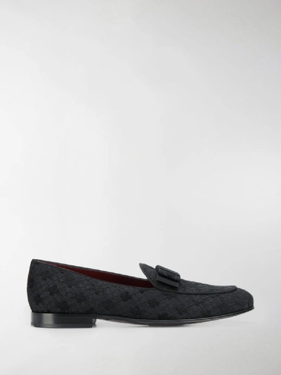 Shop Dolce & Gabbana Floral Brocade Loafers In Black