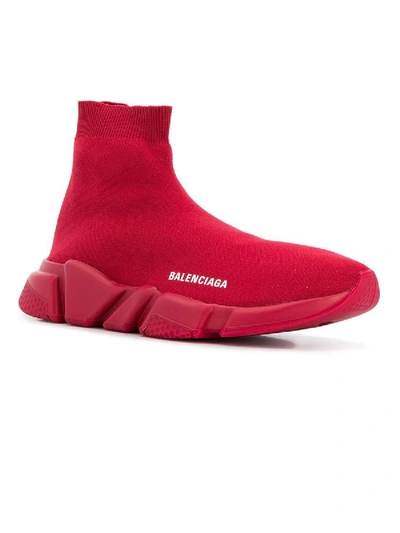 Shop Balenciaga Burgundy Speed Sock Sneakers