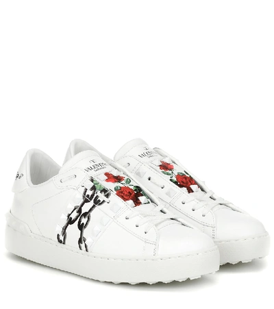 Shop Valentino X Undercover Leather Sneakers In White