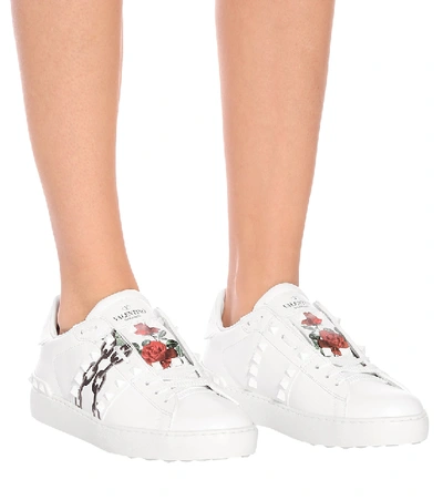 Shop Valentino X Undercover Leather Sneakers In White