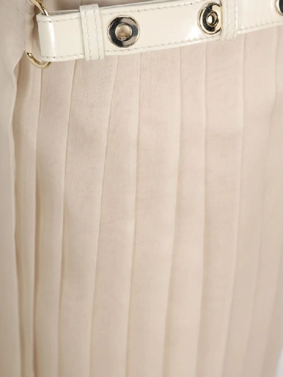 Shop Fendi Asymmetric Pleated Skirt In Soul Beige