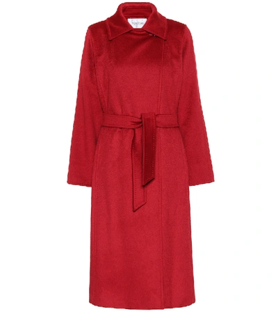 Shop Max Mara Manuela Icon Camel Hair Coat In Red