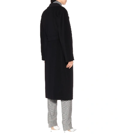 Shop Max Mara Madame Wool And Cashmere-blend Coat In Black