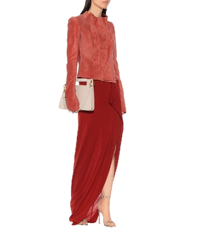 Shop Rick Owens Wool Maxi Skirt In Red