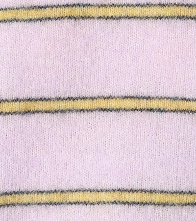 Shop Acne Studios Striped Wool And Mohair Sweater In Purple