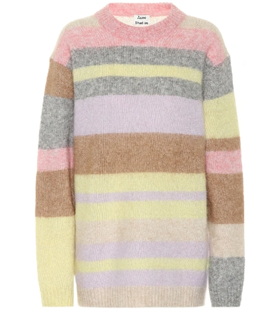 Shop Acne Studios Striped Wool And Mohair Sweater In Multicoloured