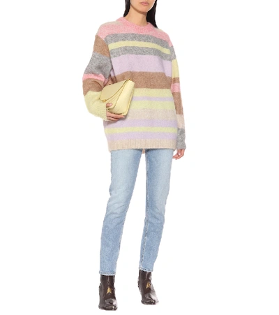 Shop Acne Studios Striped Wool And Mohair Sweater In Multicoloured