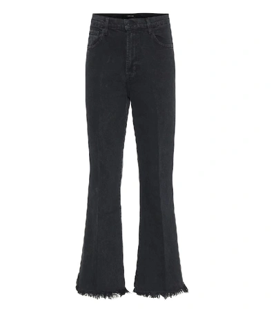 Shop J Brand Julia High-rise Wide-leg Jeans In Black
