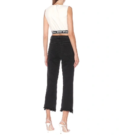 Shop J Brand Julia High-rise Wide-leg Jeans In Black