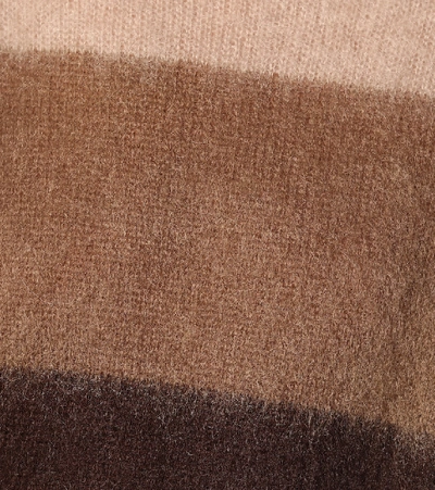 Shop Golden Goose Yanagi Striped Mohair-blend Sweater In Brown