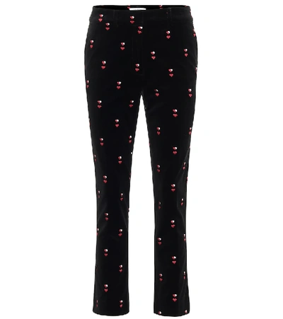Shop Frame Heart Perfect Velvet Pants In Black
