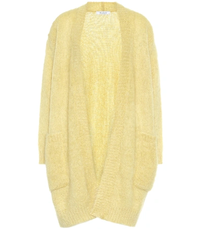 Shop Max Mara Sampang Mohair-blend Cardigan In Yellow