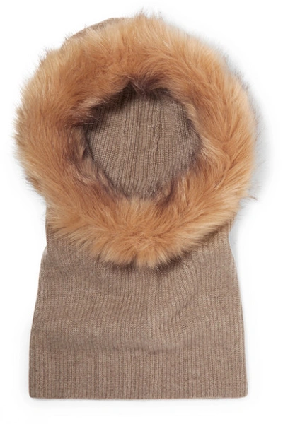 Shop Eugenia Kim Paulina Cashmere And Faux Fur Snood In Taupe