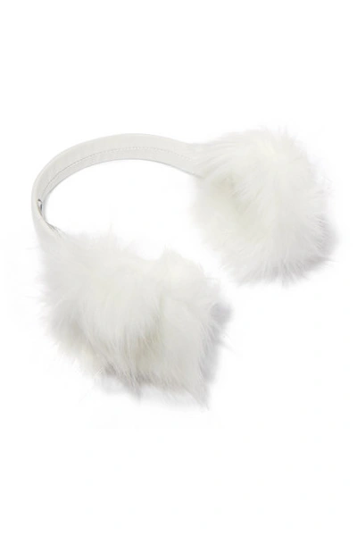 Shop Eugenia Kim Janine Leather And Faux Fur Earmuffs In White