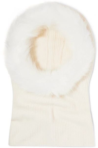 Shop Eugenia Kim Paulina Cashmere And Faux Fur Snood In White