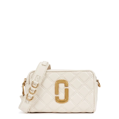 Shop Marc Jacobs The Softshot 21 Ivory Leather Cross-body Bag