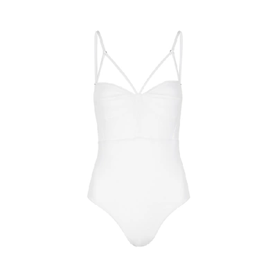 Shop Angelys Balek White Cut-out Swimsuit