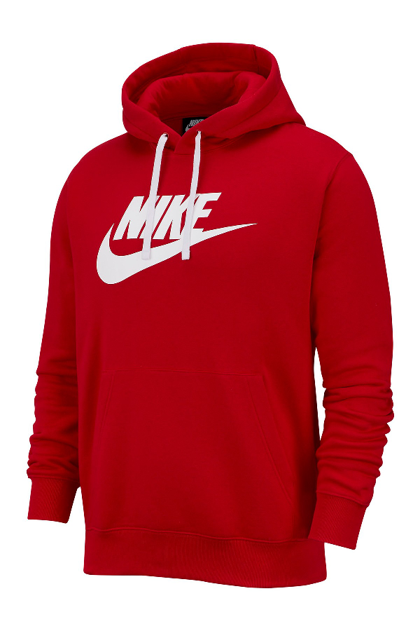 Nike Club Fleece Pullover Hoodie In University Red/White | ModeSens