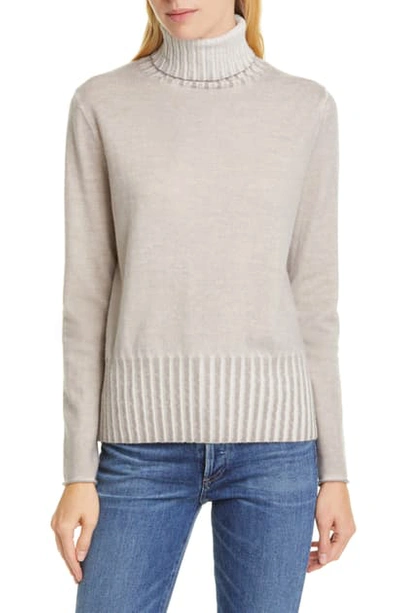 Shop Allude Cashmere Turtleneck Sweater In Taupe