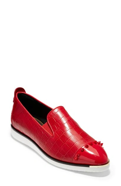 Shop Cole Haan X Rodarte Grand Ambition Slip-on In Red Croc Print Leather