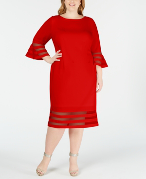 calvin klein illusion trim dress
