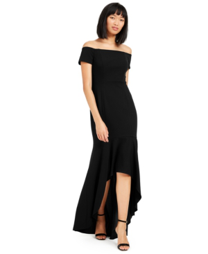 calvin klein off the shoulder black dress