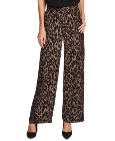 Shop Vince Camuto Animal Phrases Leopard Print Wide-leg Pants