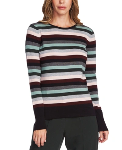 Shop Vince Camuto Striped Sweater In Rich Black