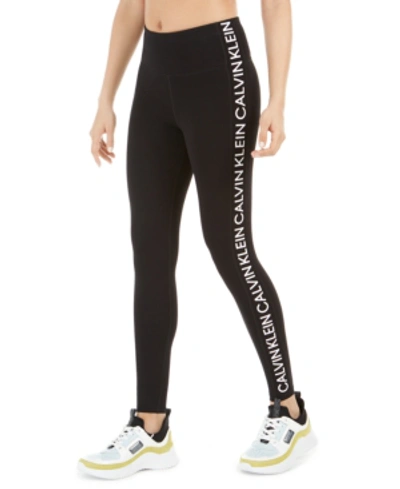 Shop Calvin Klein Performance Logo High-waist Leggings In White Combo