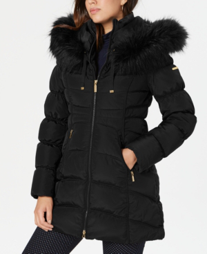 laundry by shelli segal black puffer coat