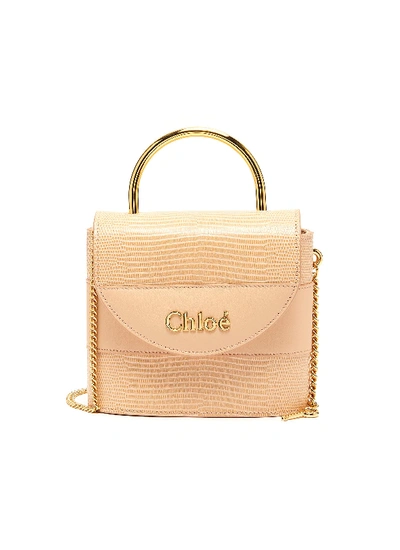Shop Chloé Abylock' Lizard Embossed Leather Handle Bag In Pink
