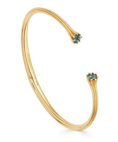 Shop Astley Clarke Gold Plated Vermeil Silver Linia London Blue Topaz Open Bangle