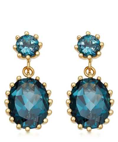 Shop Astley Clarke Gold Plated Vermeil Silver Linia London Blue Topaz Drop Earrings