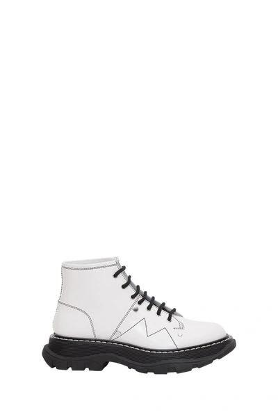 Shop Alexander Mcqueen Tread Lace-up Boots In Bianco