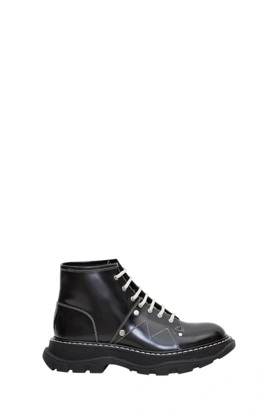 Shop Alexander Mcqueen Tread Lace-up Boots In Nero