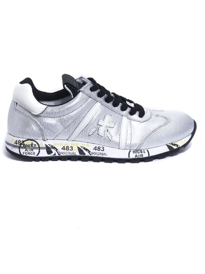 Shop Premiata Lucy Sneaker In Silver Leather In Argento