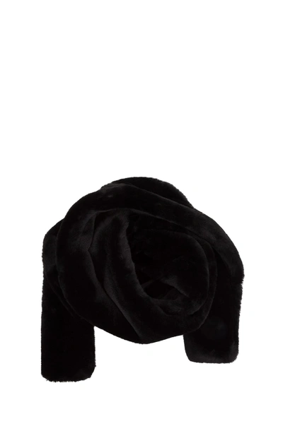 Shop Stand Studio Lily Long Scarf In Faux Fur In Nero