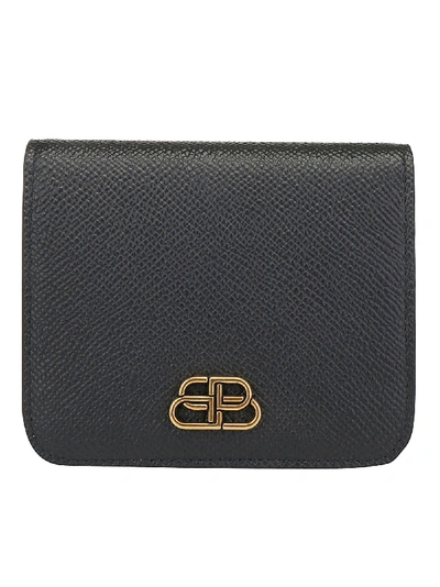 Shop Balenciaga Compact Wallet In Black