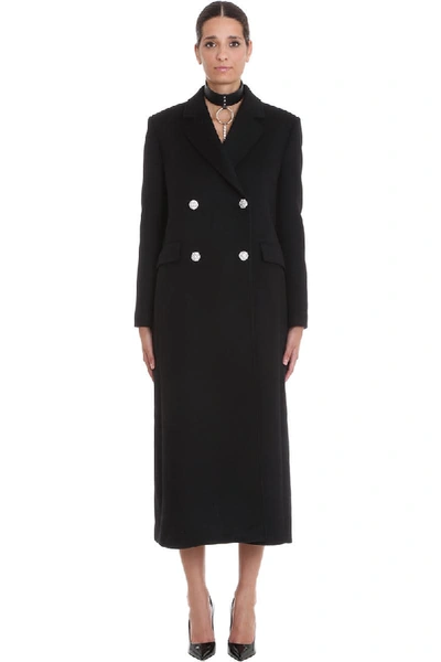 Shop Alessandra Rich Coat In Black Wool