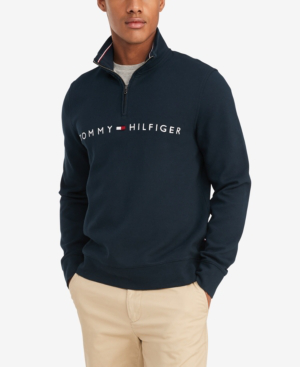 Logo French Rib Quarter-zip Pullover 