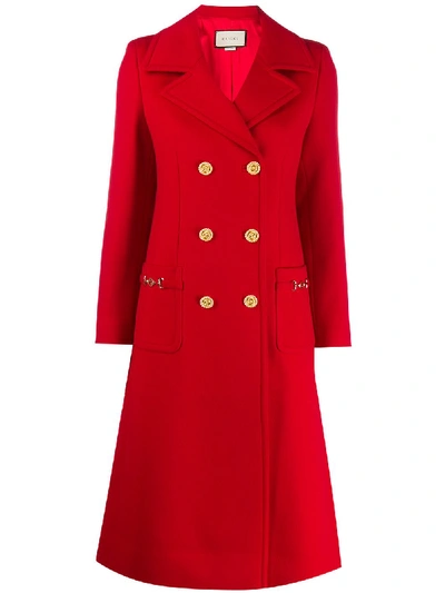 Shop Gucci Wool Coat In Red