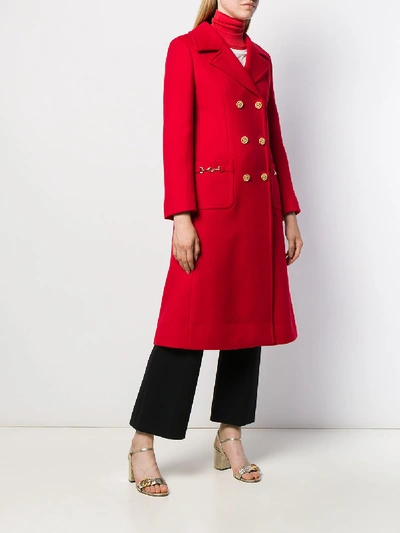 Shop Gucci Wool Coat In Red