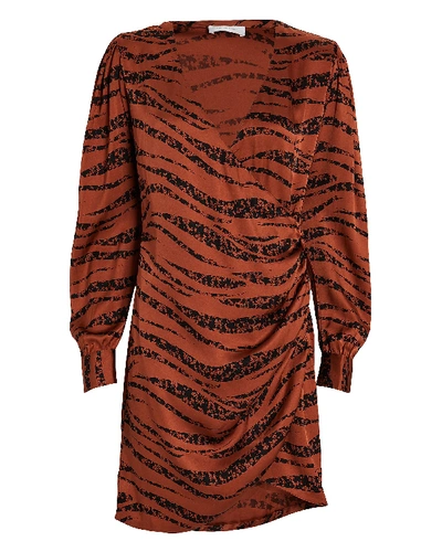 Shop Anine Bing Penelope Zebra-printed Silk Dress In Multi