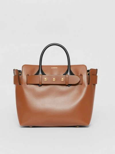 Shop Burberry The Small Leather Triple Stud Belt Bag In Malt Brown