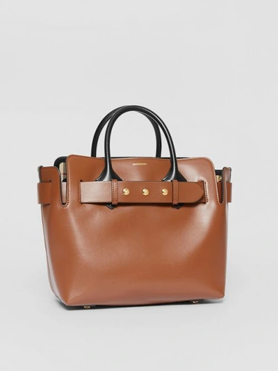 Shop Burberry The Small Leather Triple Stud Belt Bag In Malt Brown