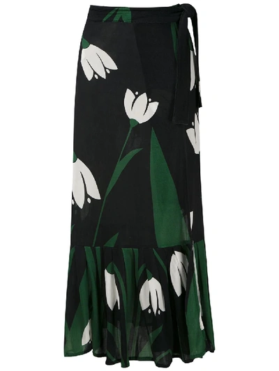 Shop Adriana Degreas Floral Print Wrap Skirt In Multicolour