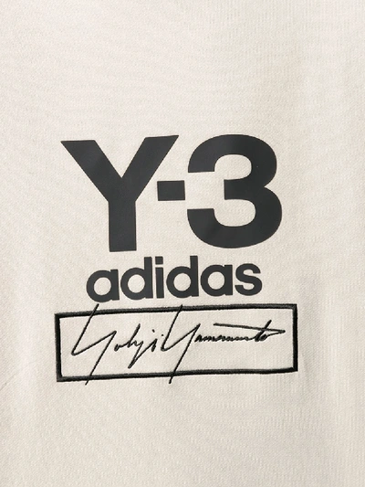 Shop Y-3 Logo Cotton Sweater In Beige